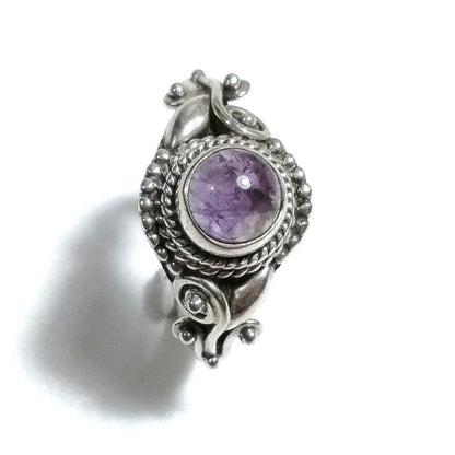 Anello con pietra in argento 925 con Pietra di luna, Ametista, Onice nero | GIOIELLI ETNICI