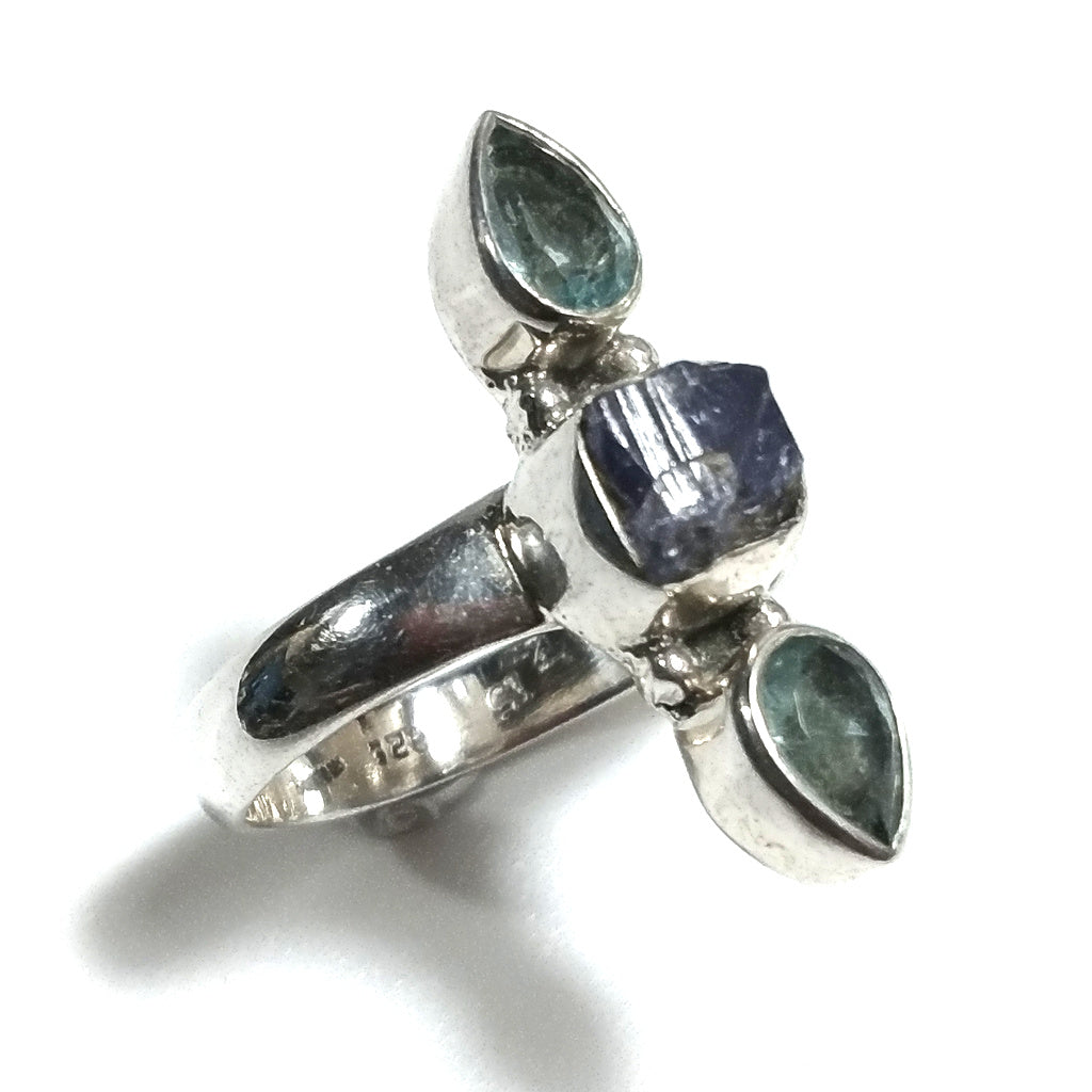 ANELLO artigianale in argento 925 Anello con pietra Topazio azzurro, Tanzanite | GIOIELLI IN ARGENTO