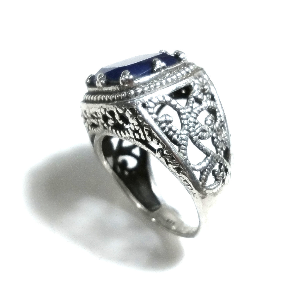 Anello con pietra in argento 925 con Lapislazzuli | GIOIELLI ETNICI