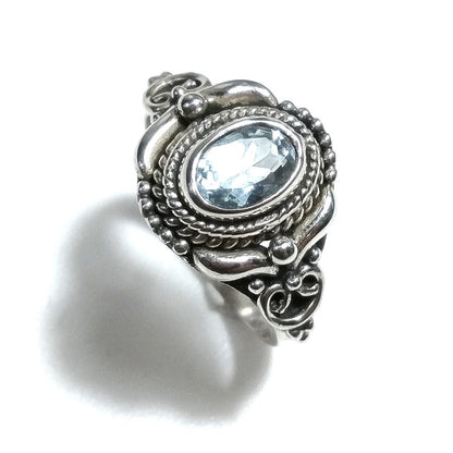 Anello con pietra in argento 925 con Topazio azzurro | GIOIELLI IN ARGENTO