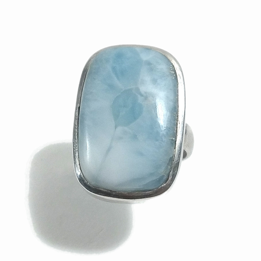 Anello fascia in argento 925 ANELLO artigianale con Larimar | ANELLI ARGENTO
