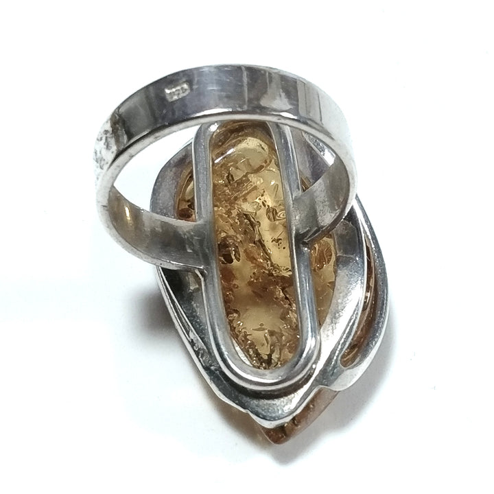 Anello con pietra in argento 925 ANELLO artigianale Ambra | GIOIELLI IN ARGENTO