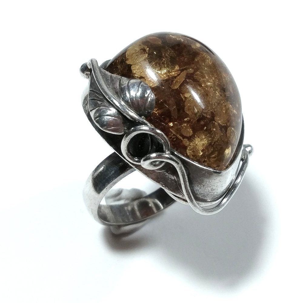 Anello con pietra in argento 925 ANELLO artigianale Ambra | GIOIELLI IN ARGENTO – immagine7