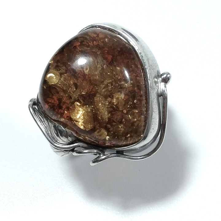 Anello con pietra in argento 925 ANELLO artigianale Ambra | GIOIELLI IN ARGENTO
