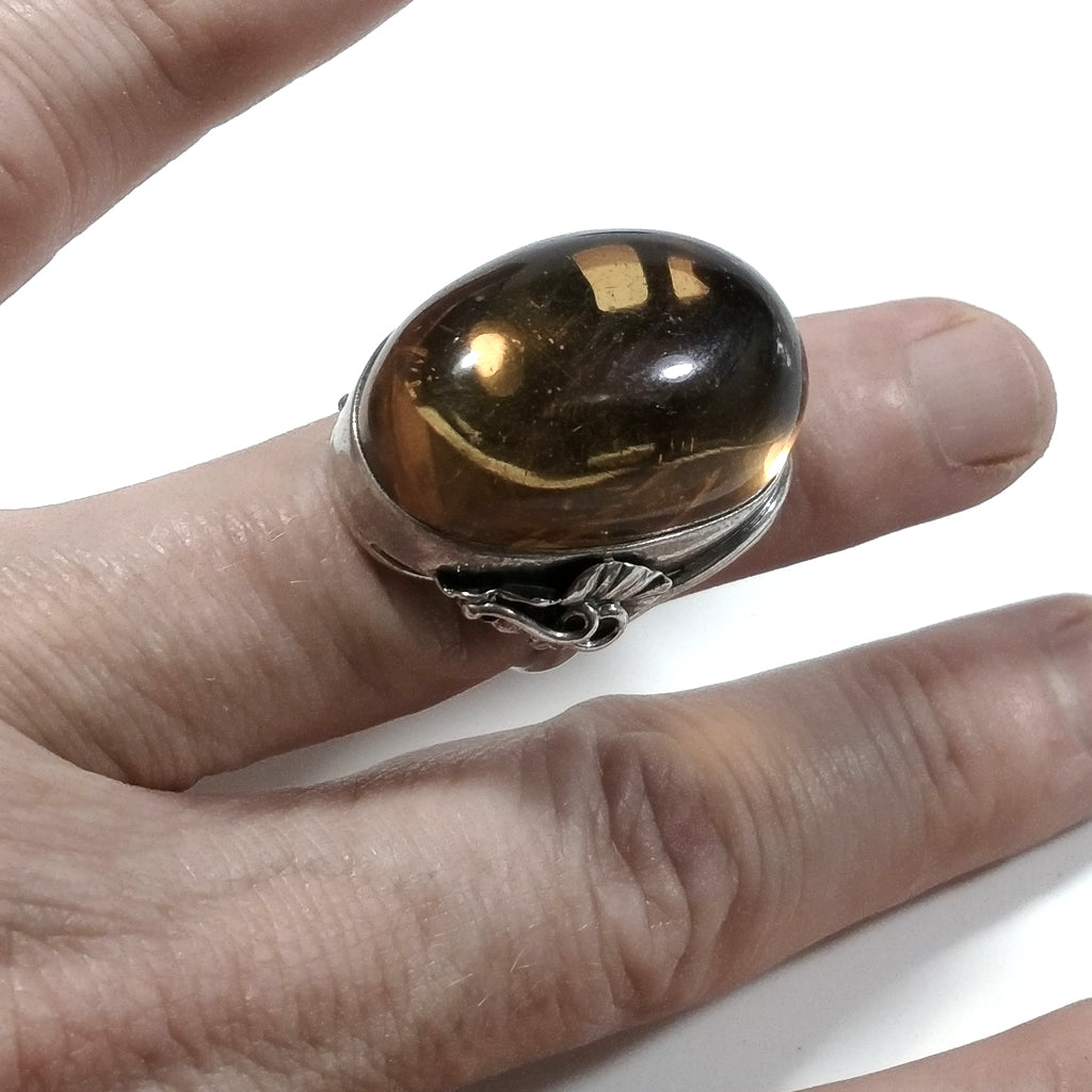 Anello con pietra in argento 925 ANELLO artigianale Ambra | GIOIELLI IN ARGENTO