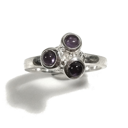 Anello con pietra in argento 925 con Topazio azzurro, Ametista , Quarzo fumè | GIOIELLI IN ARGENTO