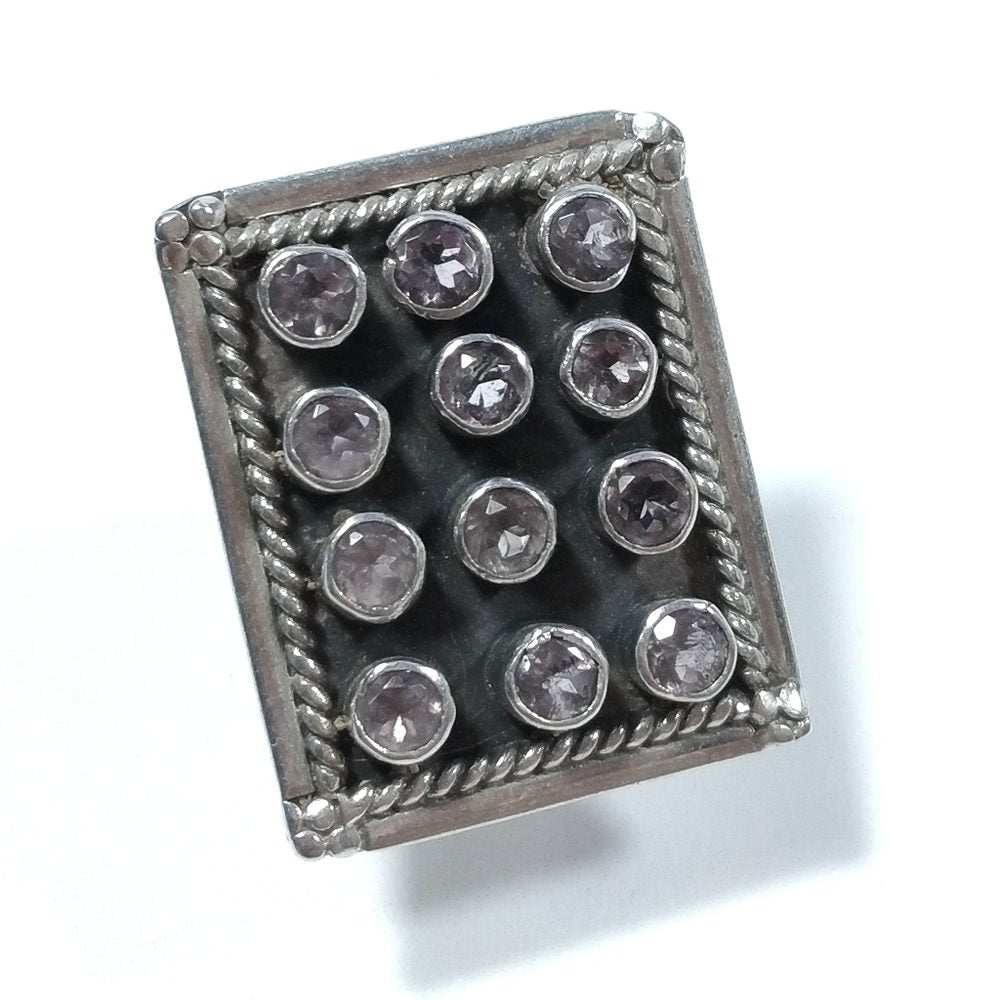 ANELLO ETNICO in argento 925 Anello con Ametista