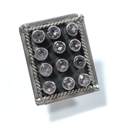ANELLO ETNICO in argento 925 Anello con Ametista