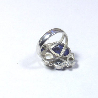 ANELLO argento 925 cianite, pietra di luna, topazio e perla – immagine3