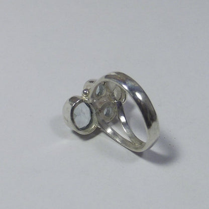 ANELLO argento ACQUAMARINA, perla e TOPAZIO - ARCAN – immagine3