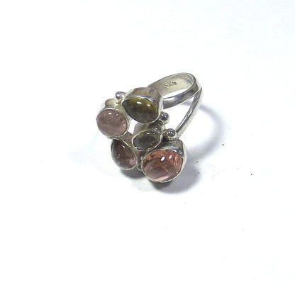 ANELLO Tormalina e argento 925 cabouchon e goccia 19 - 21 – immagine4