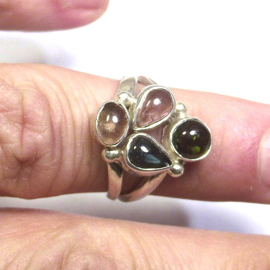 ANELLO Tormalina e argento cabouchon 15 - 18 – immagine2