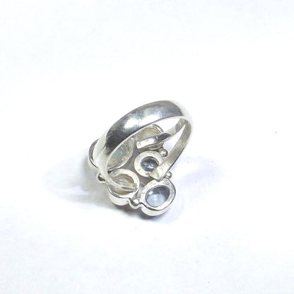 ANELLO argento 925 ACQUAMARINA, perla e TOPAZIO - LIRA – immagine3