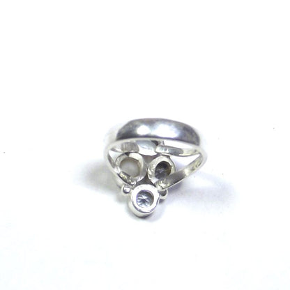 ANELLO argento 925 ACQUAMARINA, perla e TOPAZIO azzurro 15 - 17 – immagine4