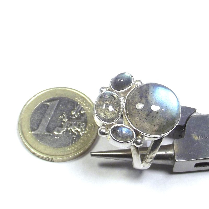 ANELLO argento con Labradorite cabouchon tondo 21 - 23 – immagine6