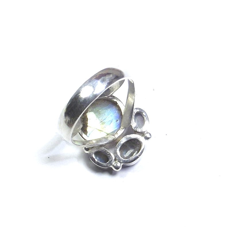 ANELLO argento con Labradorite cabouchon tondo 21 - 23 – immagine4