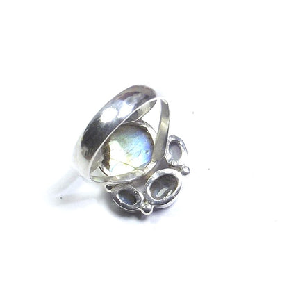 ANELLO argento con Labradorite cabouchon tondo 21 - 23 – immagine4