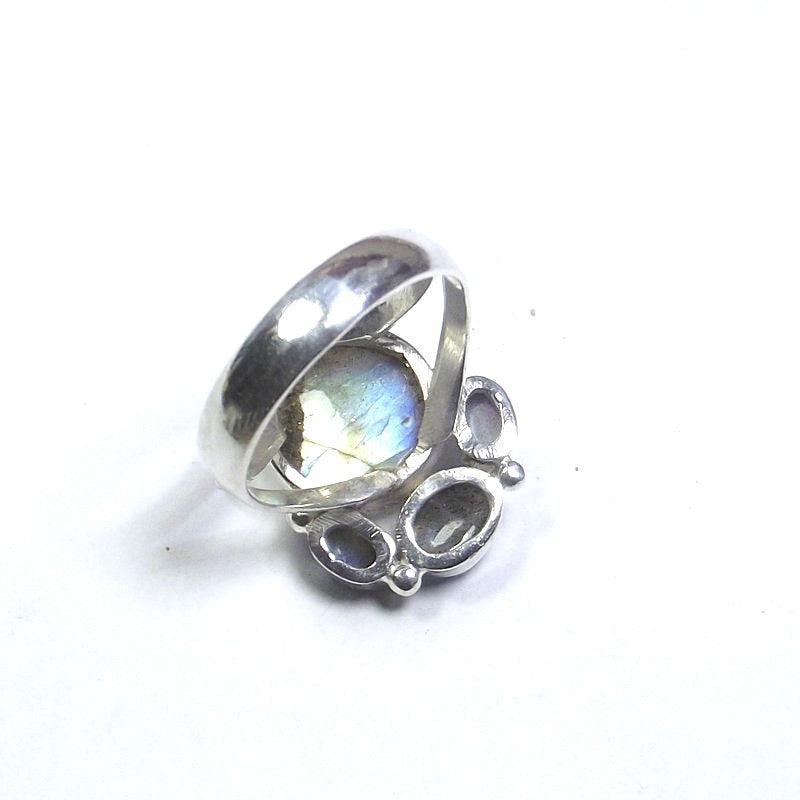 ANELLO argento con Labradorite cabouchon tondo 21 - 23 – immagine3
