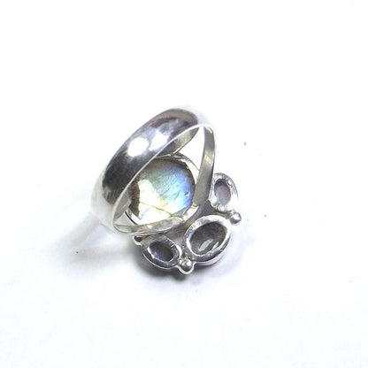 ANELLO argento con Labradorite cabouchon tondo 21 - 23 – immagine3