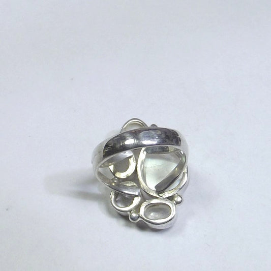 ANELLO Pietra di luna, cristallo di rocca, perla e argento goccia 13 - 15 – immagine2