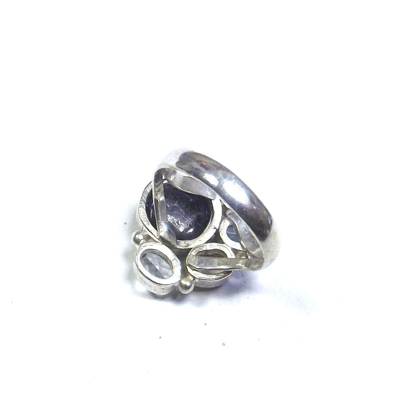 ANELLO argento 925 cianite, pietra di luna, topazio 18 - 21 – immagine5