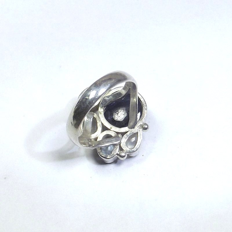 ANELLO argento 925 cianite, pietra di luna, topazio 18 - 21 – immagine4