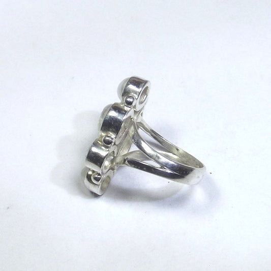 ANELLO Pietra di luna, cristallo di rocca, perla e argento goccia 14 - 15 – immagine2