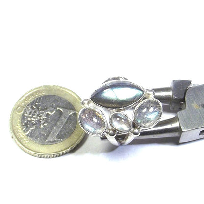 ANELLO argento con Labradorite navetta 14 - 16 – immagine5