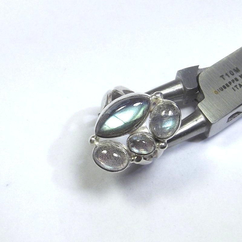ANELLO argento con Labradorite navetta 14 - 16 – immagine4