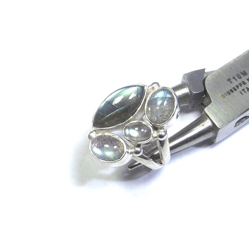 ANELLO argento con Labradorite navetta 14 - 16 – immagine3
