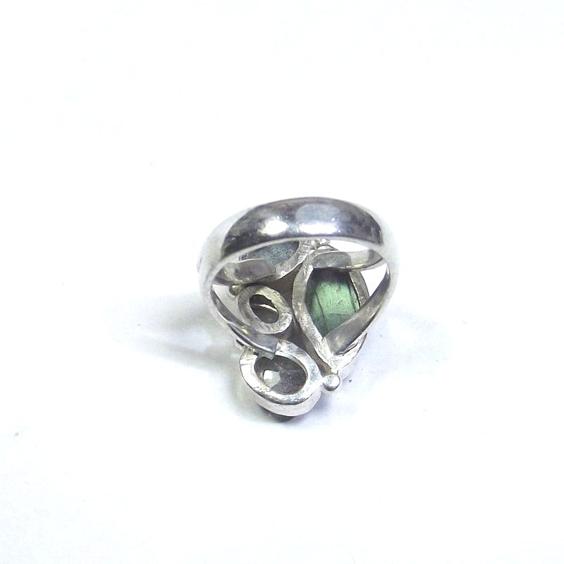 ANELLO argento con Labradorite navetta 14 - 16 – immagine2