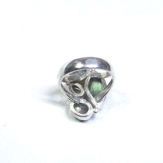 ANELLO argento con Labradorite navetta 14 - 16 – immagine2