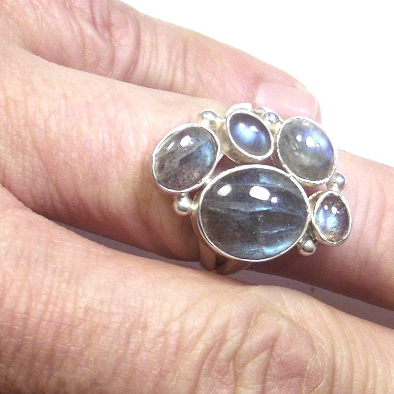 ANELLO argento con Labradorite ovale