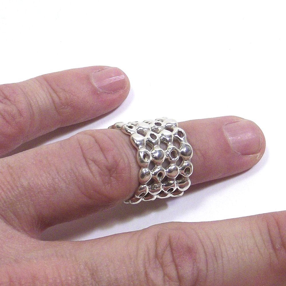 Anello in argento 925 lucido FASCIA PUNTINATA