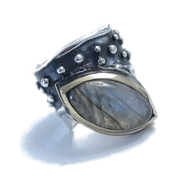 Anello fascia in argento 925 ANELLO artigianale con pietra | ANELLI artigianali