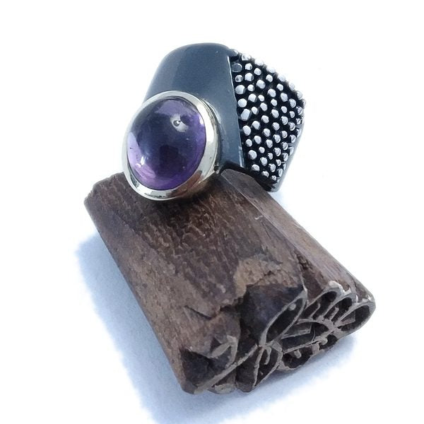 Anello in pietra preziosa di quarzo rosa naturale, anello
