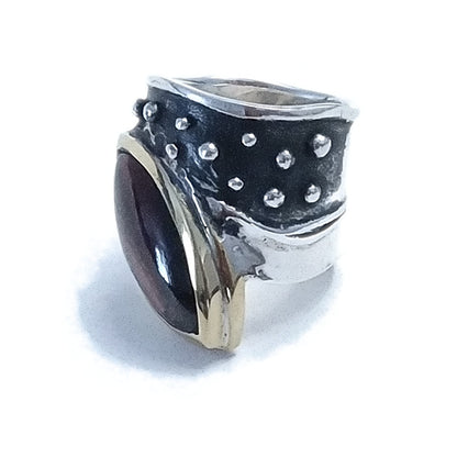 Anello fascia in argento 925 ANELLO artigianale con pietra | ANELLI artigianali