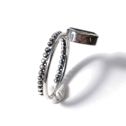 Anello etnica MANTRA in argento 925 ANELLO artigianale con pietra | GIOIELLI etnici