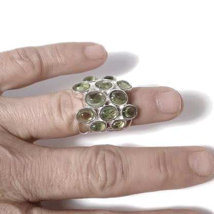 Peridoto Anello PARIS in argento 925 ANELLO artigianale con pietre | GIOIELLI ARGENTO