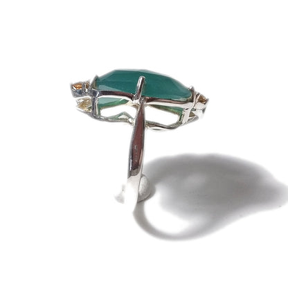 Agata verde Anello TIFFANY in argento 925 ANELLO artigianale con pietre | GIOIELLI ARGENTO