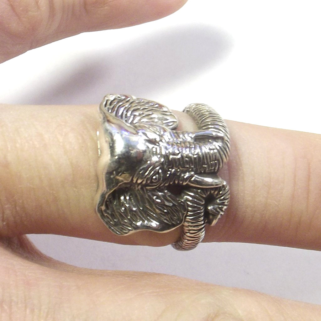Anello in argento 925 testa di ELEFANTE