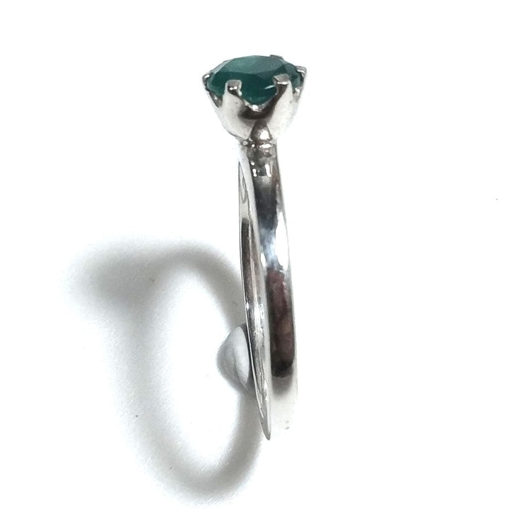 Anello fascia in argento 925 Anello con pietra AGATA verde | ANELLI ARGENTO