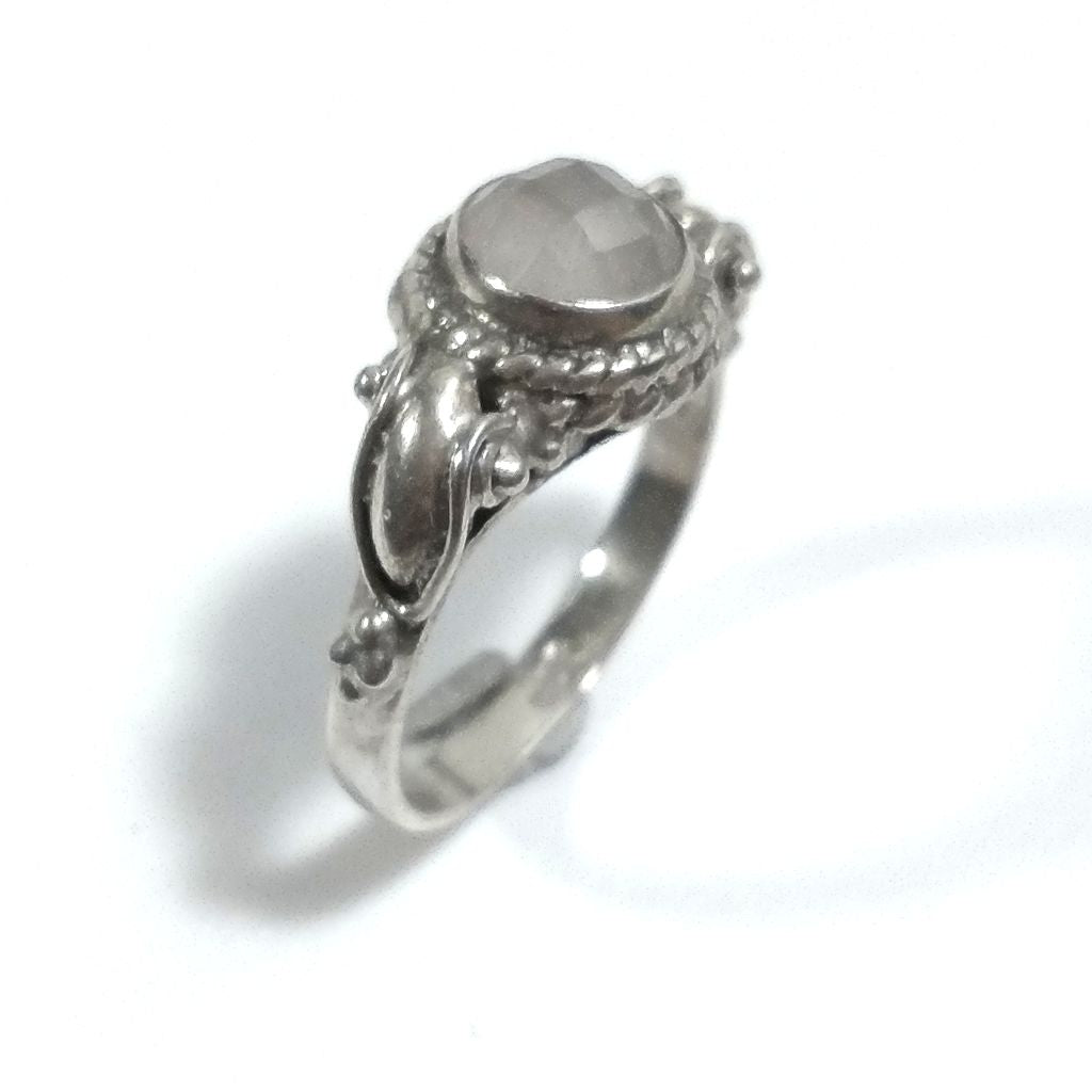 Anello con pietra in argento 925 con Quarzo rosa | GIOIELLI IN ARGENTO