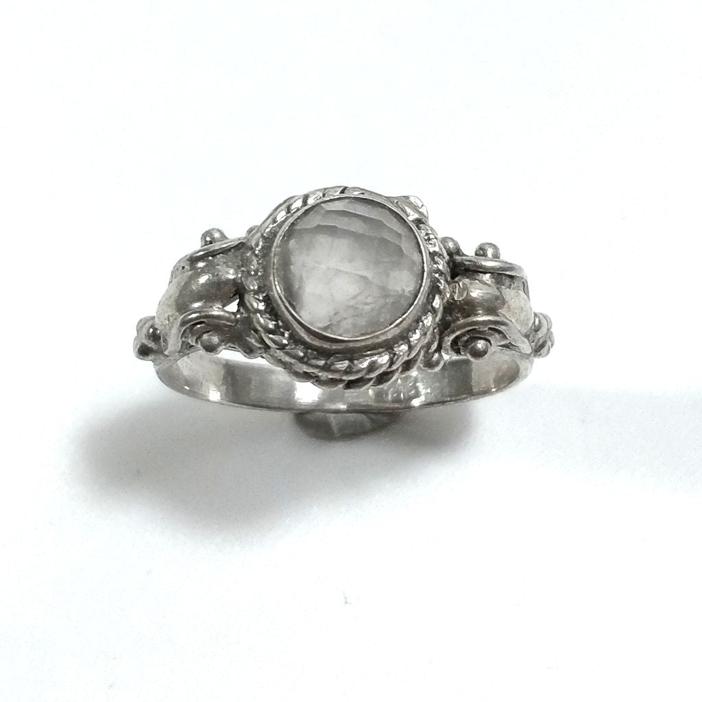 Anello con pietra in argento 925 con Quarzo rosa | GIOIELLI IN ARGENTO