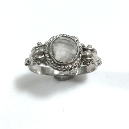 Anello con pietra in argento 925 con Quarzo rosa | GIOIELLI IN ARGENTO