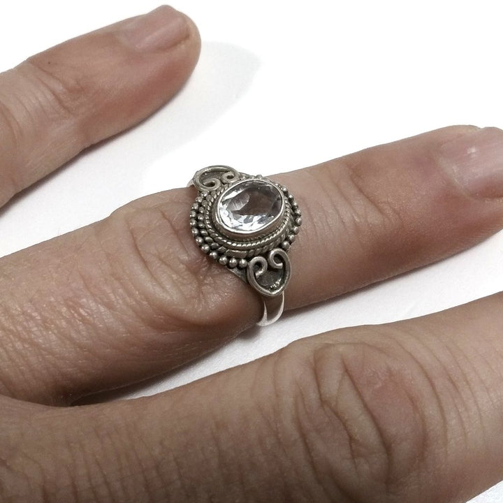 Anello con pietra in argento 925 con Cristallo di rocca | GIOIELLI IN ARGENTO