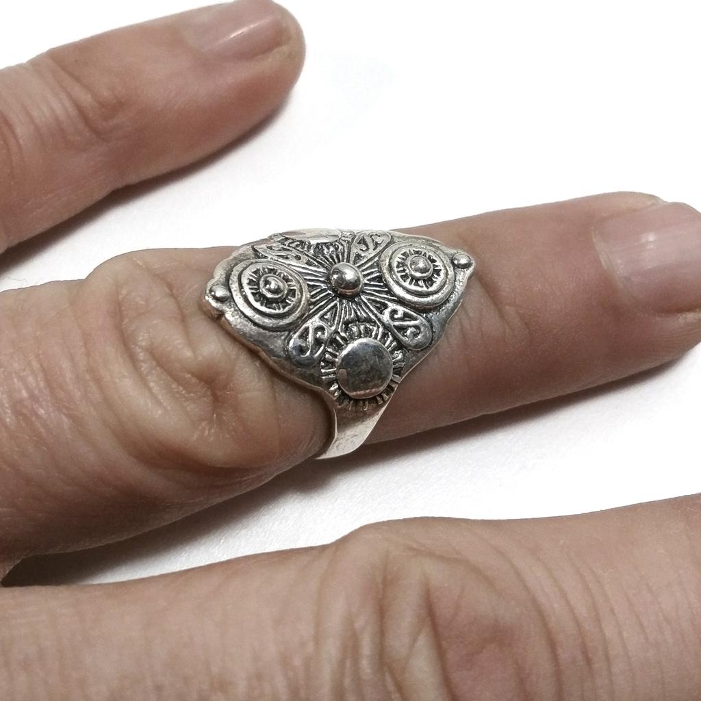 ANELLO ETNICO in argento 925 Anello d'argento largo | GIOIELLI ETNICI – immagine3