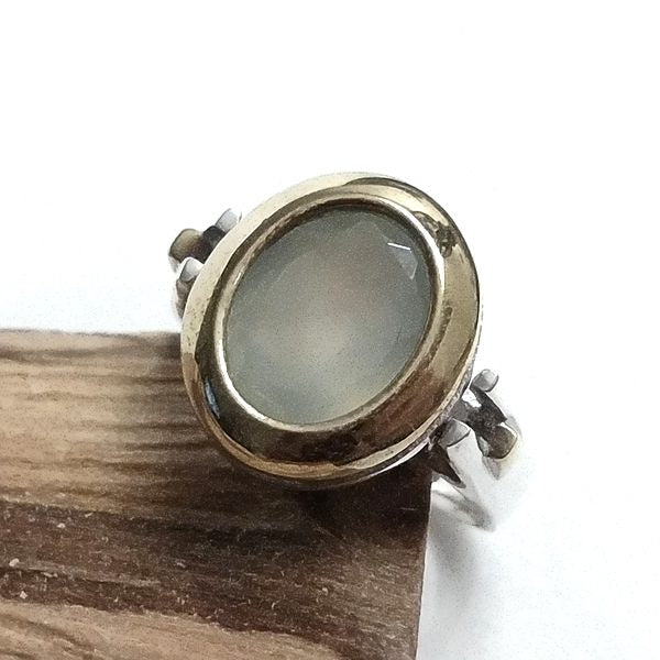 Anello fascia ETNICA in argento 925 con pietra - NURAMI