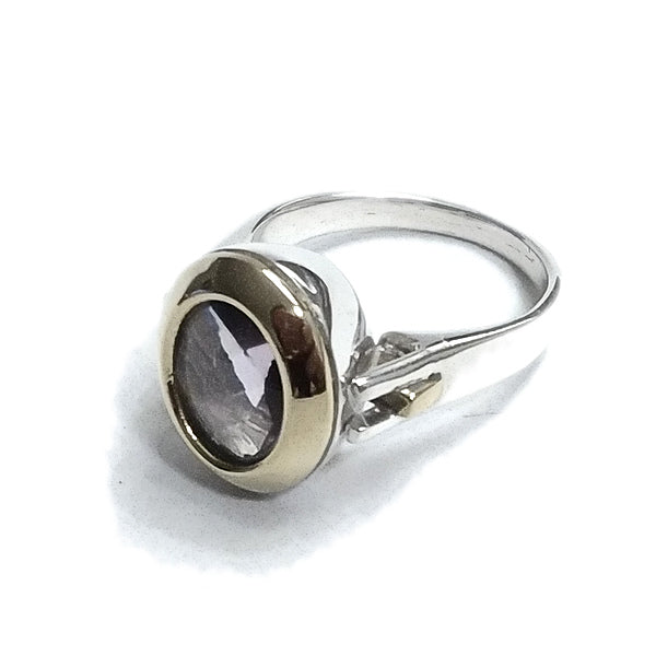 Anello fascia ETNICA in argento 925 con pietra - NURAMI