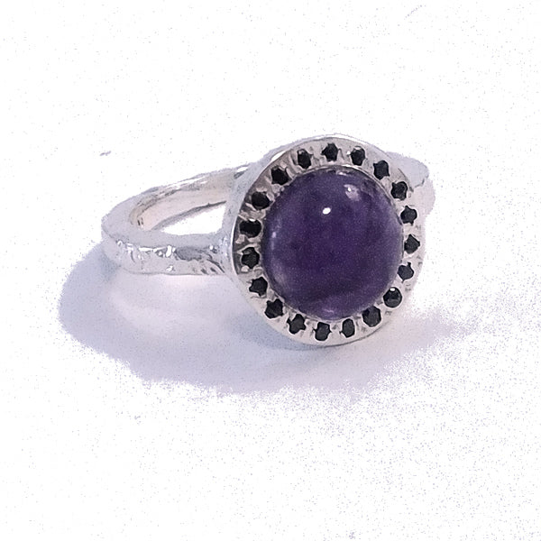 Anello BAGHYA fascia in argento 925 ANELLO artigianale con pietra | ANELLI artigianali